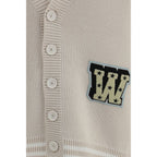 Beige Cotton Cardigan Off-White