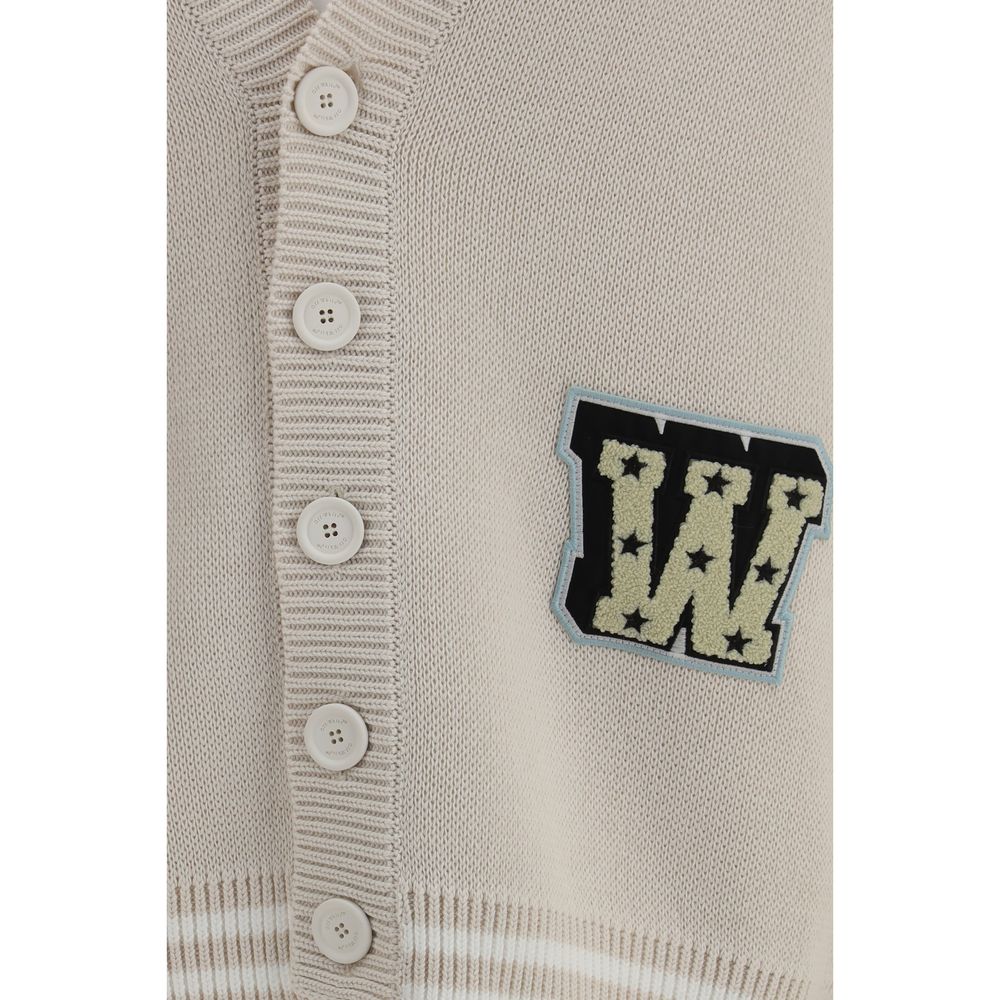 Beige Cotton Cardigan Off-White