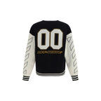 Black Cotton Cardigan Off-White