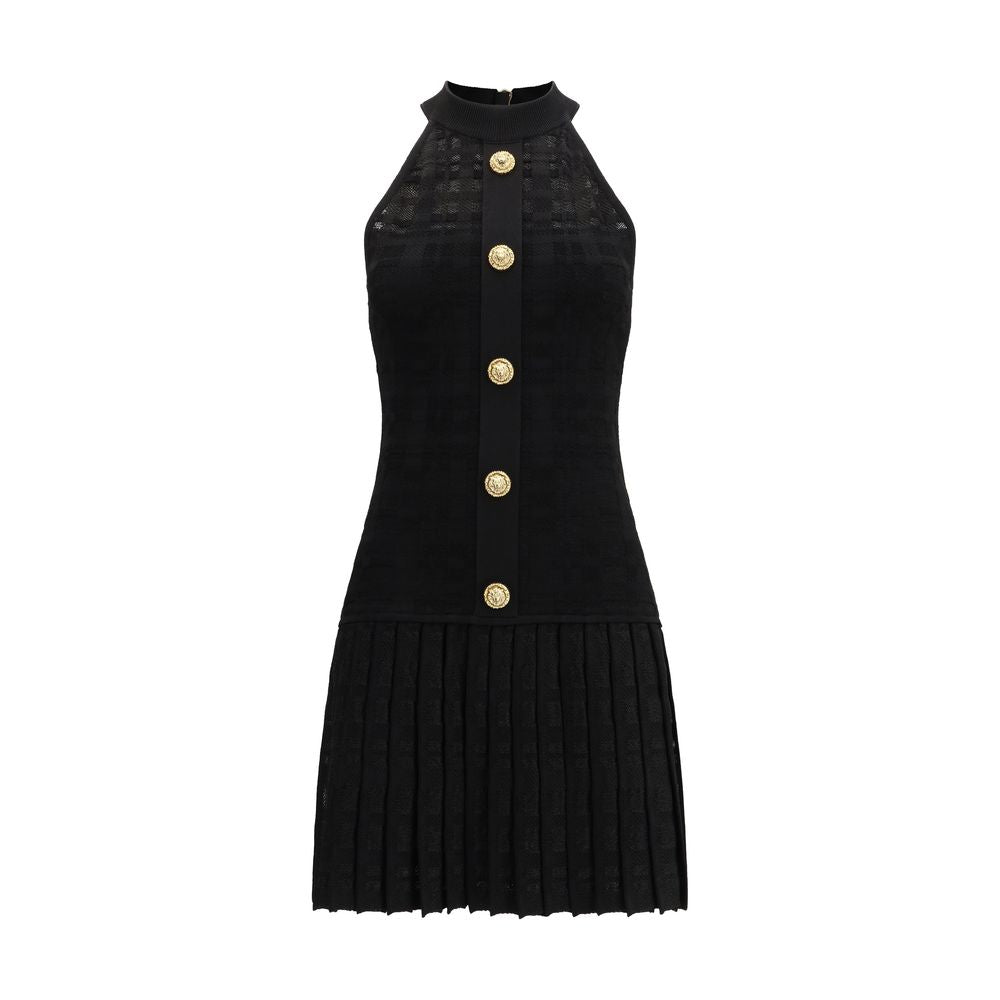 Black Viscose Cocktail Dress Balmain