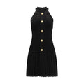 Black Viscose Cocktail Dress Balmain