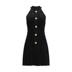 Black Viscose Cocktail Dress Balmain