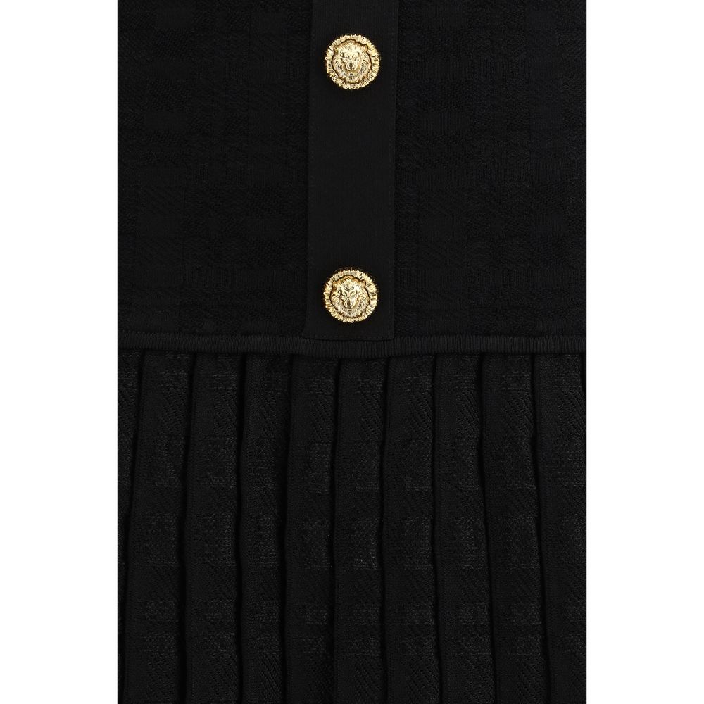 Black Viscose Cocktail Dress Balmain