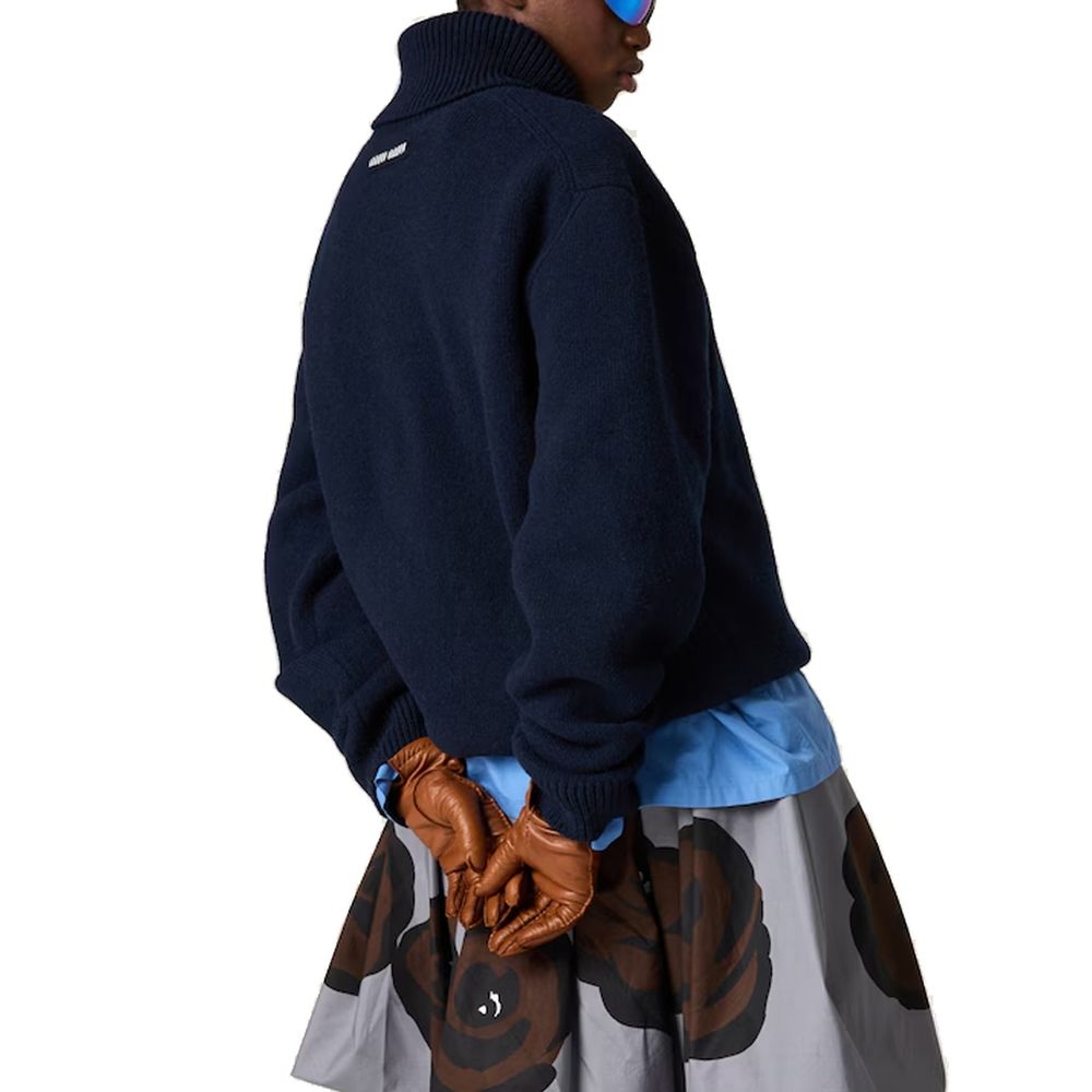 Blue Cashmere Turtleneck Miu Miu
