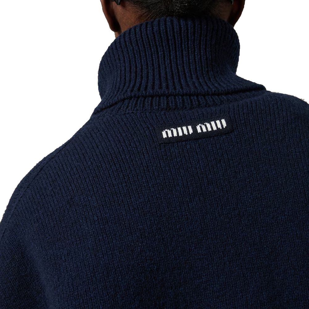 Blue Cashmere Turtleneck Miu Miu