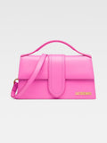 Neon Pink Leather Le Grand Bambino Handbag Jacquemus