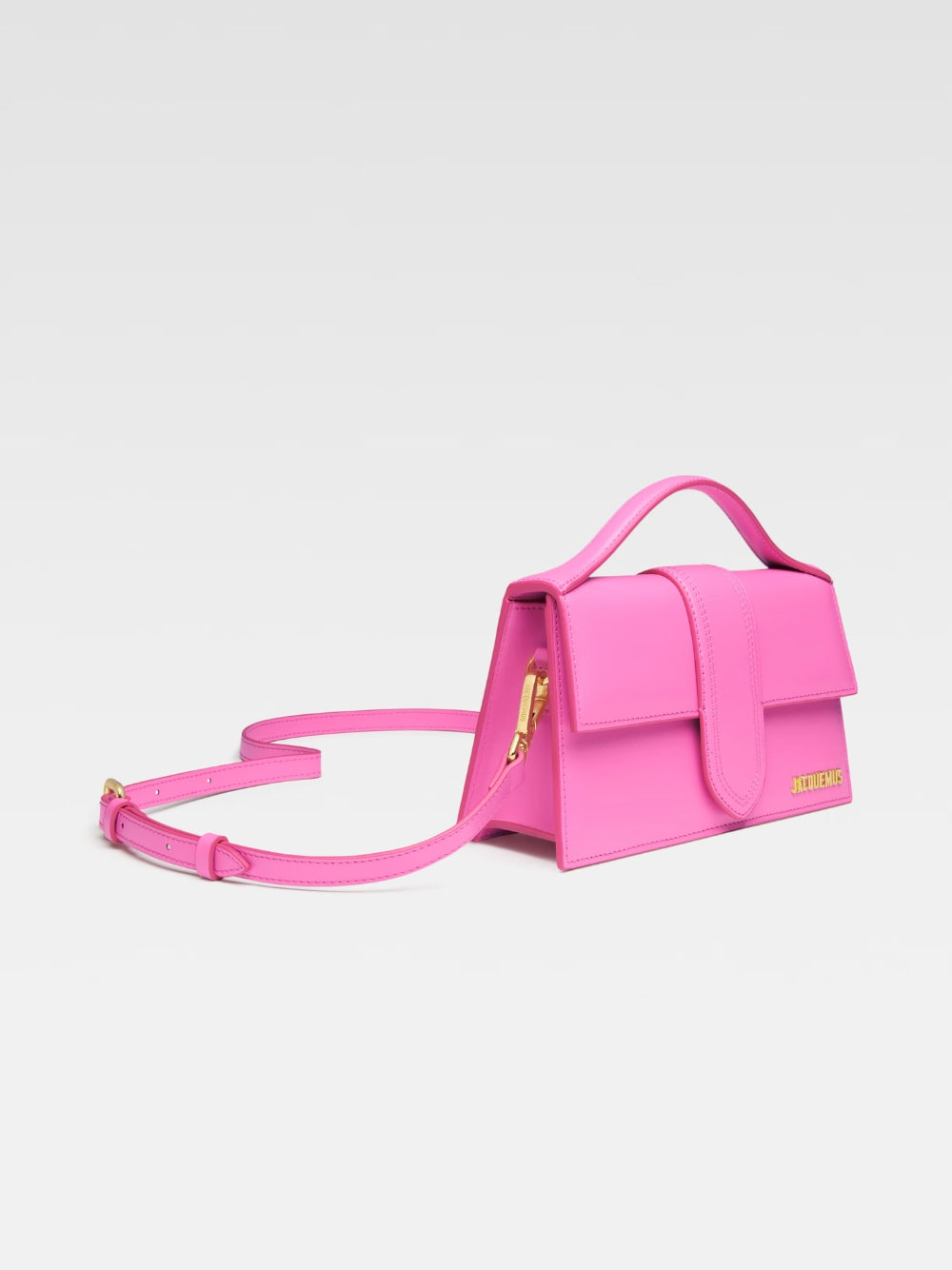 Neon Pink Leather Le Grand Bambino Handbag Jacquemus