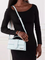 Pale blue Leather Le Grand Bambino Handbag Jacquemus