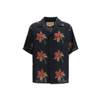 Black Linen Pattern Shirt Valentino