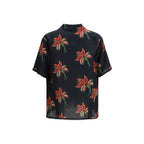 Black Linen Pattern Shirt Valentino