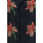 Black Linen Pattern Shirt Valentino