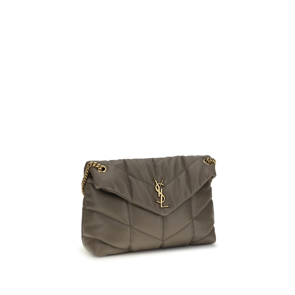 Gray Lamb Leather Shoulder Bag Saint Laurent