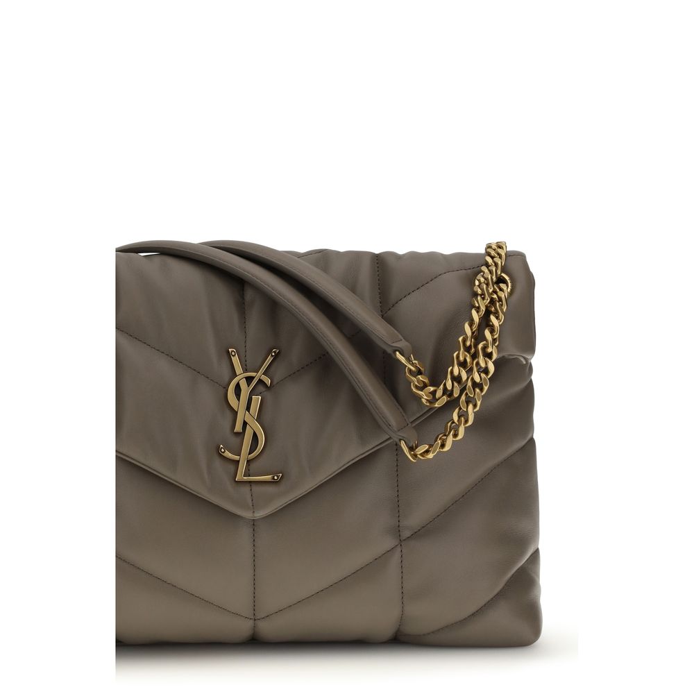 Gray Lamb Leather Shoulder Bag Saint Laurent