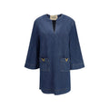 Blue Cotton Casual Dress Valentino