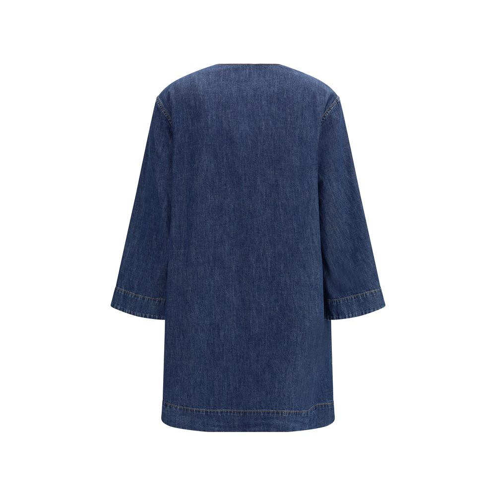 Blue Cotton Casual Dress Valentino