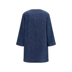 Blue Cotton Casual Dress Valentino