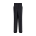 Gray Fleece Wool Casual Pants Ferragamo