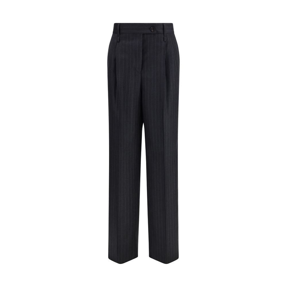 Gray Fleece Wool Casual Pants Ferragamo
