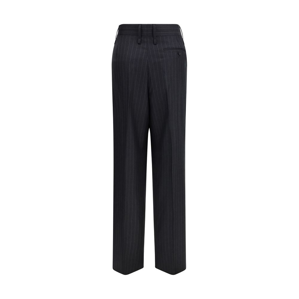 Gray Fleece Wool Casual Pants Ferragamo