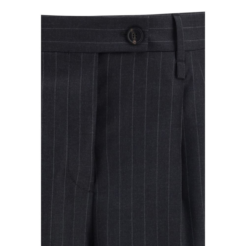 Gray Fleece Wool Casual Pants Ferragamo