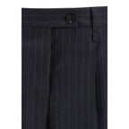 Gray Fleece Wool Casual Pants Ferragamo
