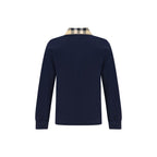 Blue Cotton Polo Shirt Burberry