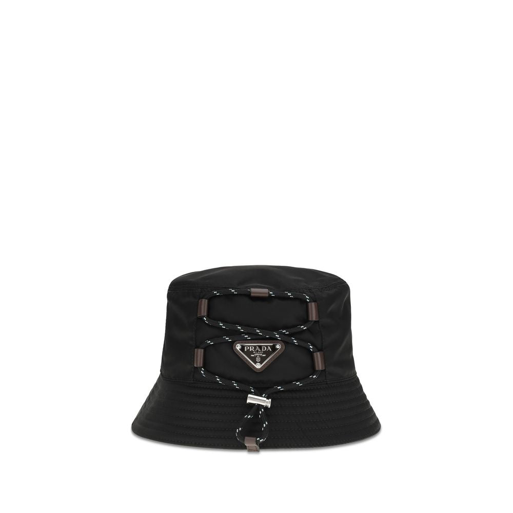 Black Recycled Polyamide Bucket Hat Prada