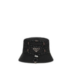 Black Recycled Polyamide Bucket Hat Prada