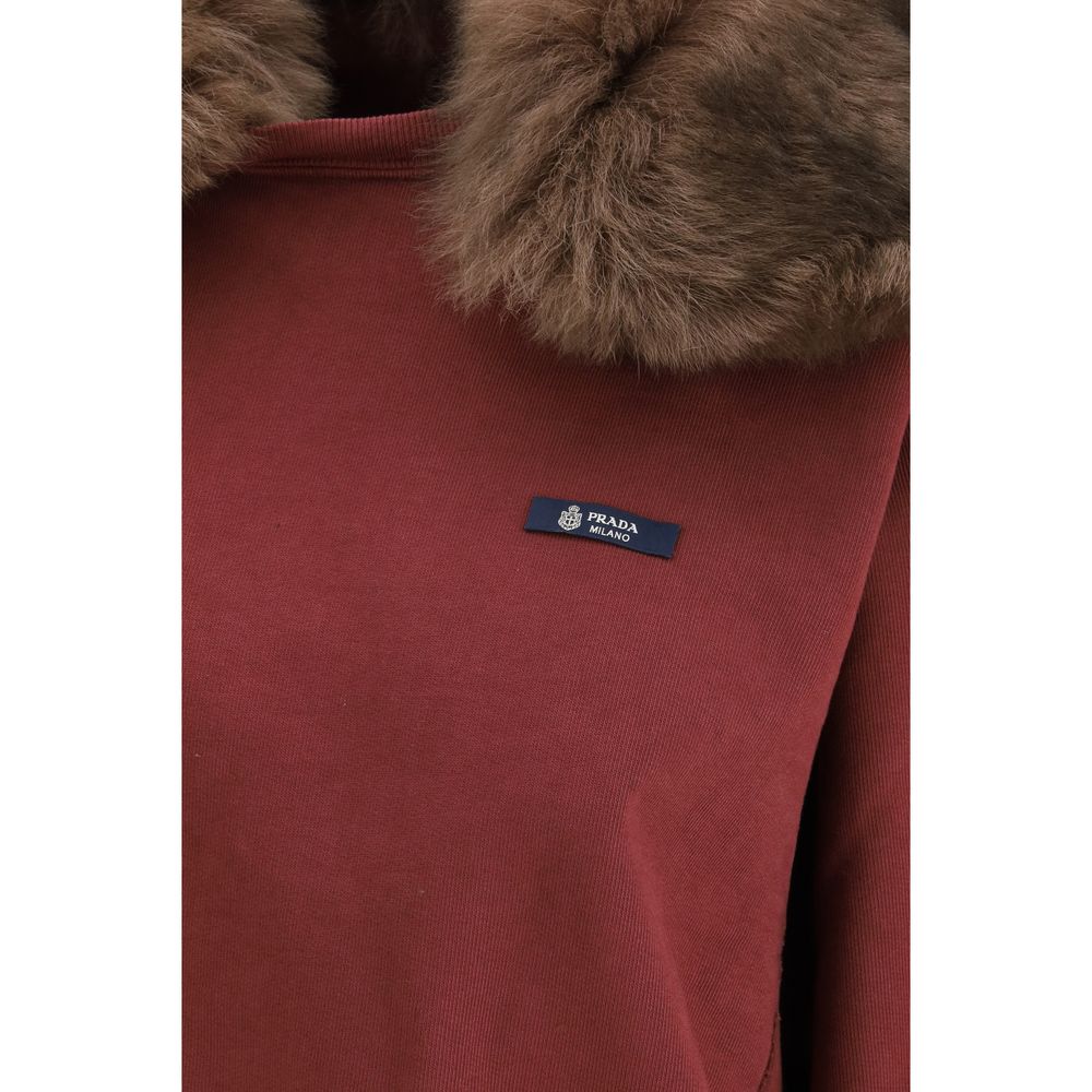 Bordeaux Cotton Sweatshirt Prada