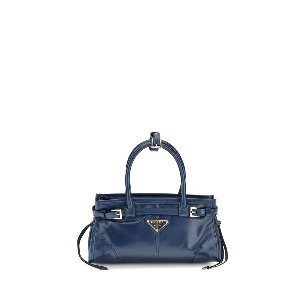 Blue Calf Leather Bos Taurus Handbag Prada
