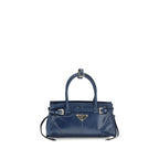 Blue Calf Leather Bos Taurus Handbag Prada