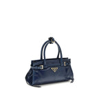 Blue Calf Leather Bos Taurus Handbag Prada