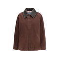 Brown Cotton Coat Prada