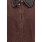 Brown Cotton Coat Prada