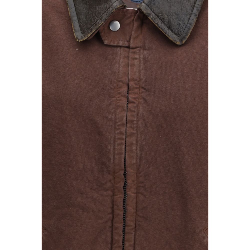 Brown Cotton Coat Prada