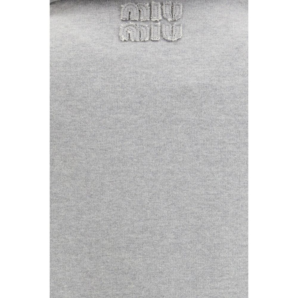 Gray Cotton Sweatshirt Miu Miu