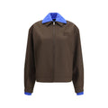 Brown Fleece Wool Bomber Miu Miu