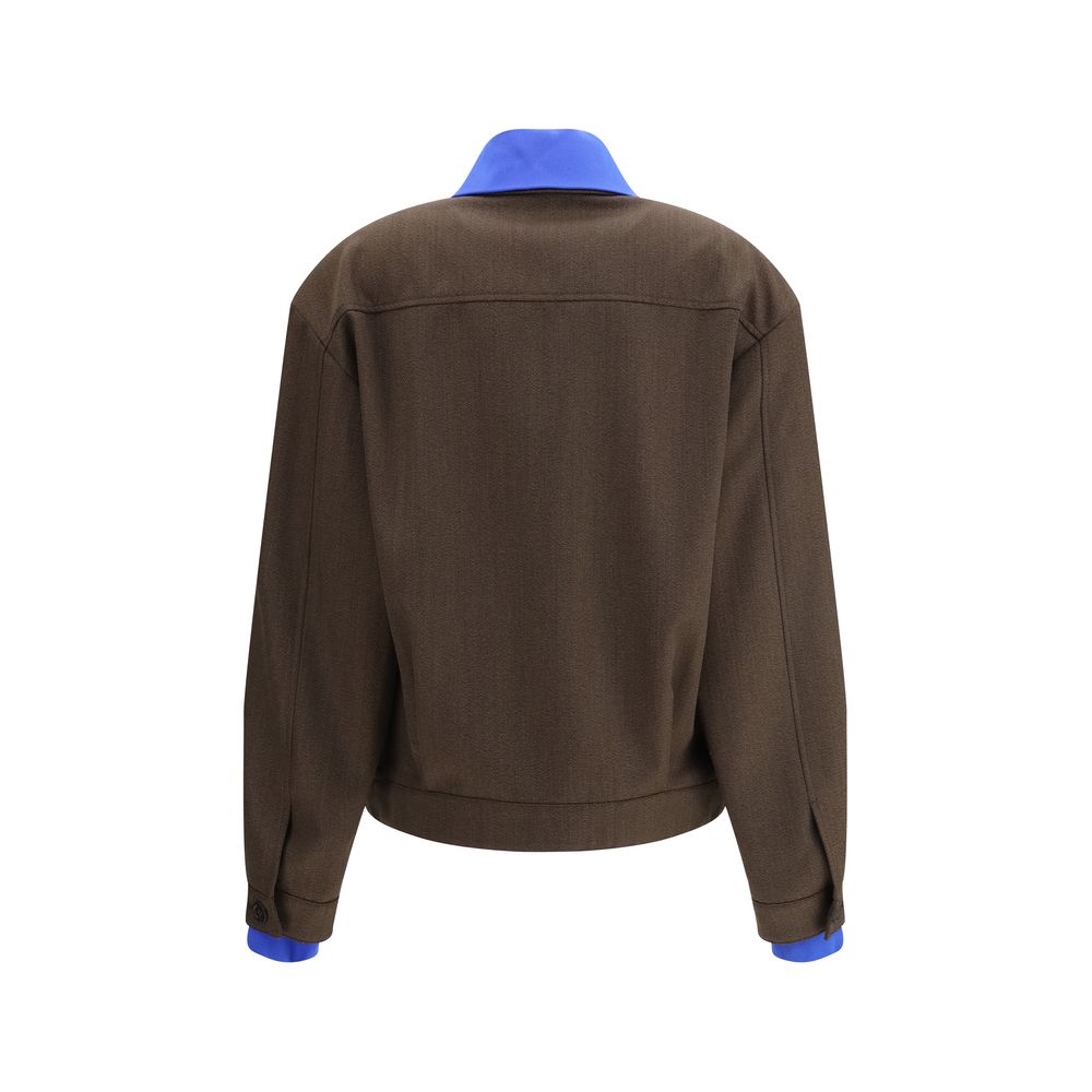 Brown Fleece Wool Bomber Miu Miu