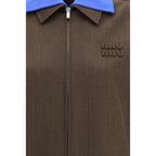 Brown Fleece Wool Bomber Miu Miu