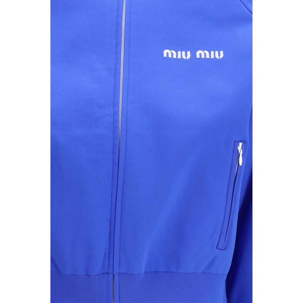 Blue Polyamide Sweatshirt Miu Miu