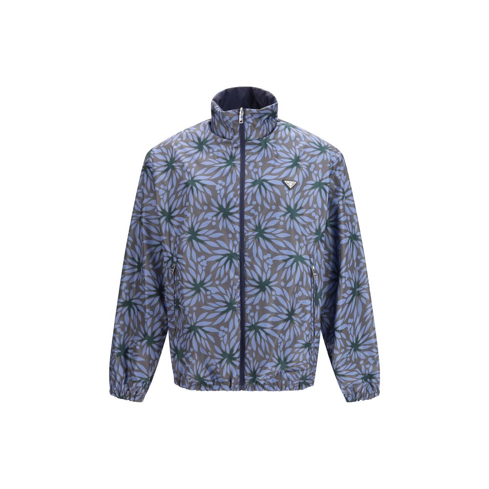 Blue Recycled Polyamide Shell Jacket Prada
