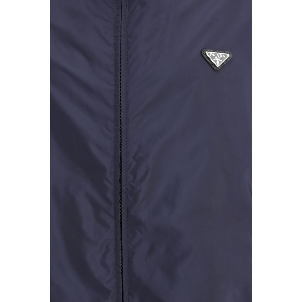 Blue Recycled Polyamide Shell Jacket Prada