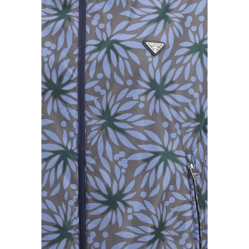 Blue Recycled Polyamide Shell Jacket Prada