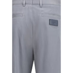 Gray Cotton Casual Pants Fendi