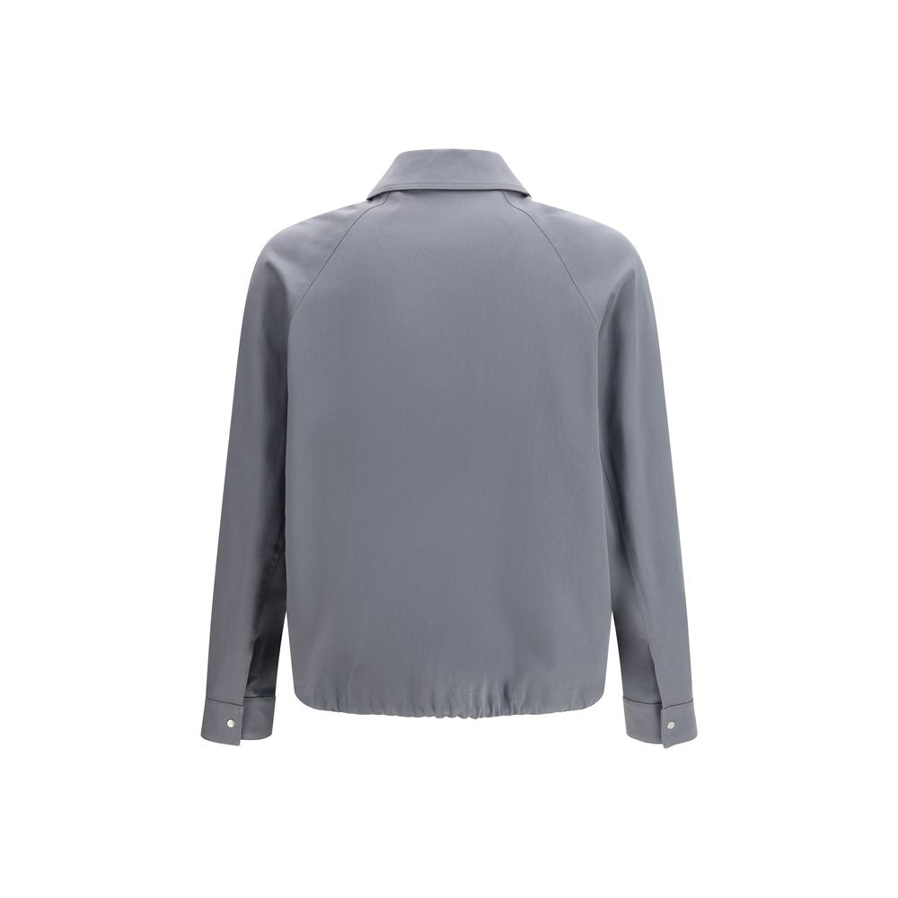 Gray Cotton Shell Jacket Fendi