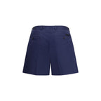 Blue Cotton Bermuda Shorts Prada