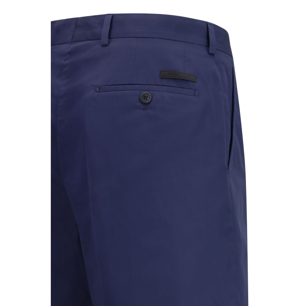 Blue Cotton Bermuda Shorts Prada