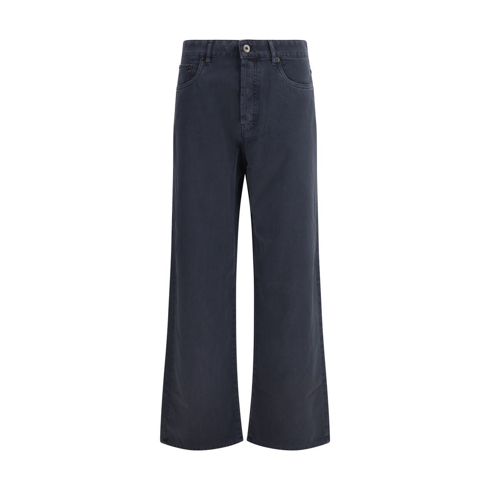 Blue Cotton Flared Jeans Miu Miu