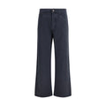Blue Cotton Flared Jeans Miu Miu