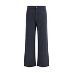 Blue Cotton Flared Jeans Miu Miu